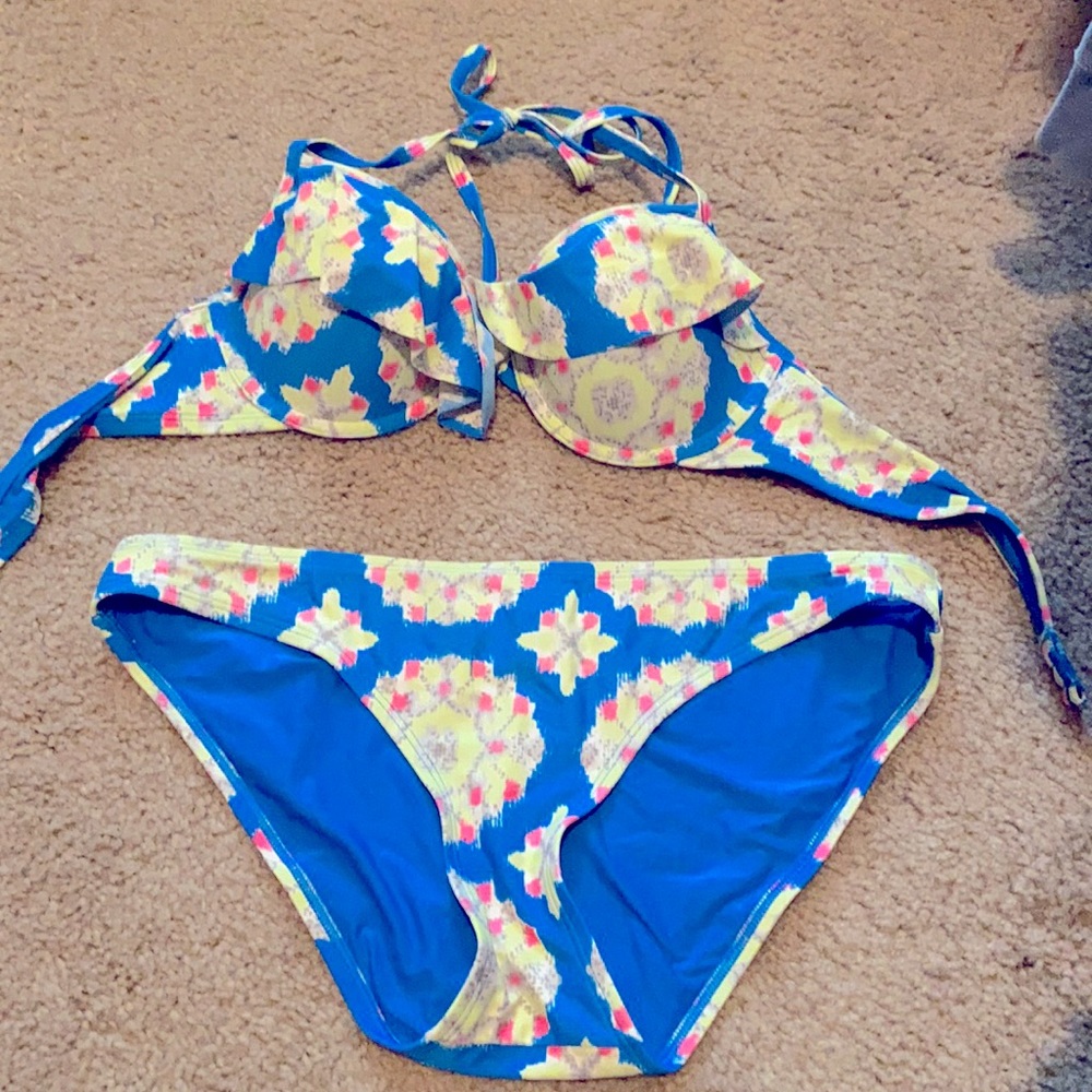 Blue aerie bathing suit.